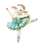 Ballerina Lamb in Tutu Brooch original white background product photo