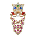 Jeweled Lion with Pearl-Look Accent Brooch — Jeweled Lion
