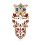Jeweled Lion with Pearl-Look Accent Brooch — Jeweled Lion