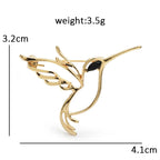 Minimalist Hummingbird in Flight Brooch