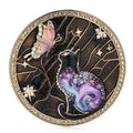 Cat and Butterfly Celestial Medallion Brooch — Black