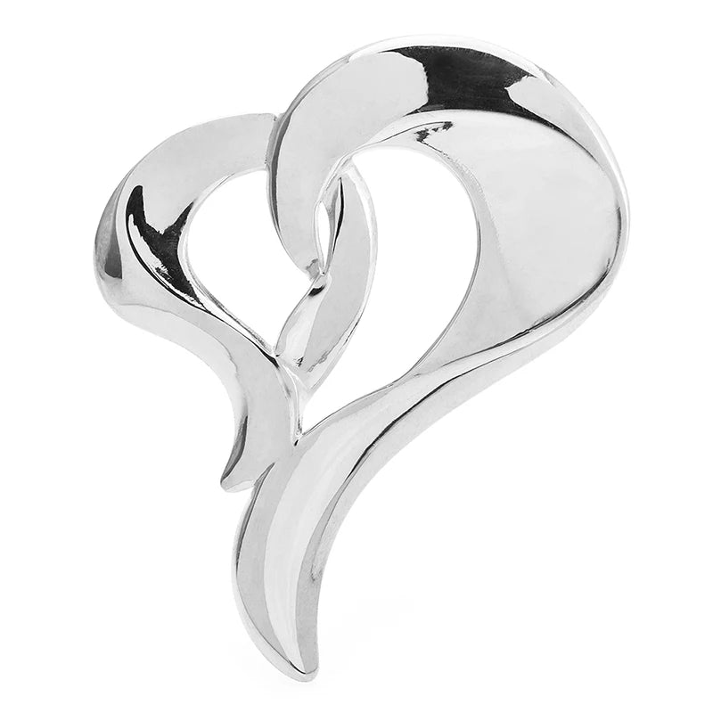 Sculptural Interlocking Hearts Brooch