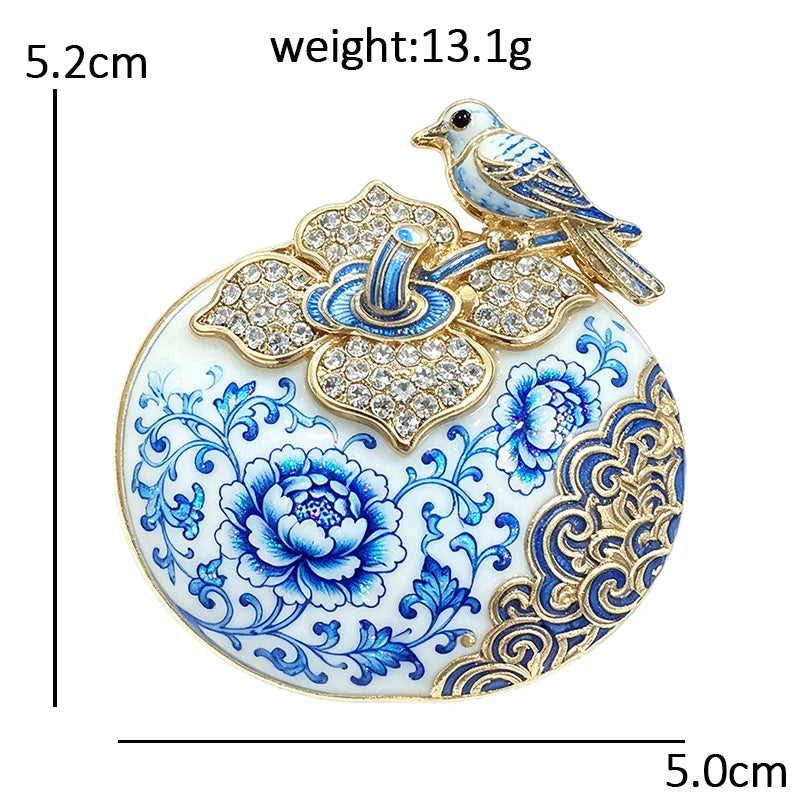 Little Bird on Persimmon Brooch