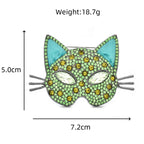 Rhinestone Cat Face with Sparkling Eyes Brooch dimensions and weight