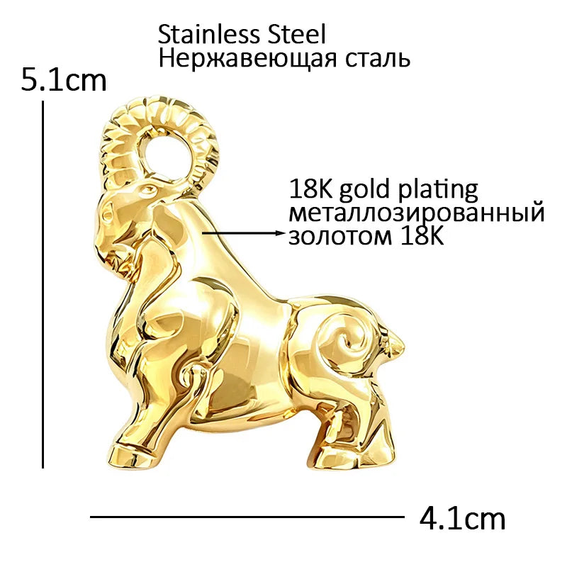 Polished Ram Stainless Steel Brooch