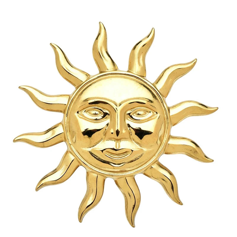 Smiling Sun with Flowing Rays Brooch original white background product photo