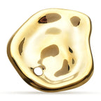 Sculptural Organic Disc Stainless Steel Brooch — Gold