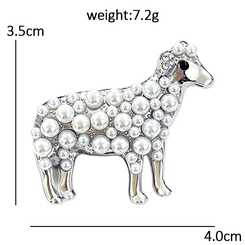 Petite Pearl-Look Sheep Brooch