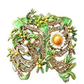 Anatomical Rib Cage with Flowers Brooch original white background product photo