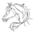 Openwork Horse Head Brooch — Silver