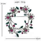 Colorful Floral Wreath Brooch — dimensions