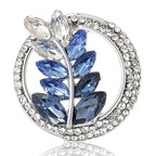 Jeweled Wheat Wreath Brooch — Blue