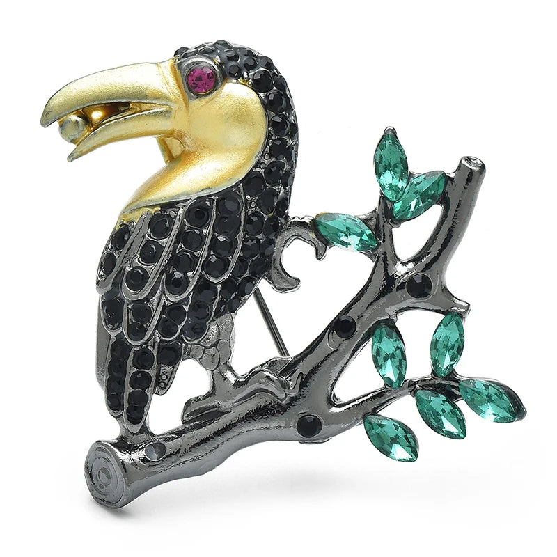 Jeweled Toucan on Leafy Branch Brooch original variant product photo