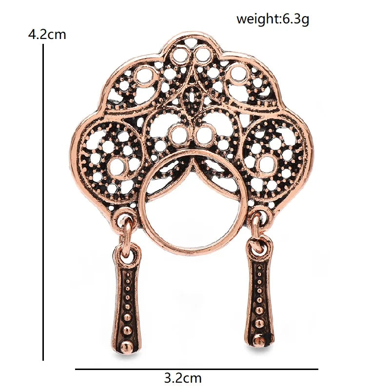 Openwork Opera Headdress Brooch dimensions and weight