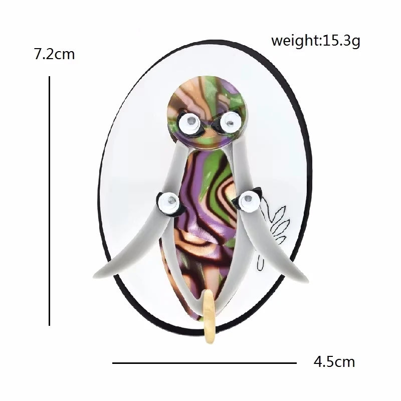 Playful Acrylic Animal and Character Brooch