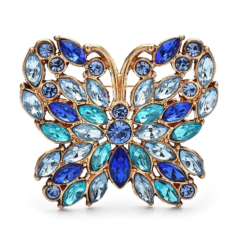Sparkling Butterfly with Marquise Wing Details Brooch original white background product photo