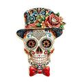 Floral Top Hat Sugar Skull Brooch original white background variant photo