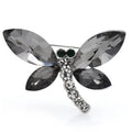 Faceted Wing Dragonfly Brooch — Smoke Gray