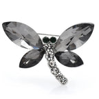 Faceted Wing Dragonfly Brooch — Smoke Gray