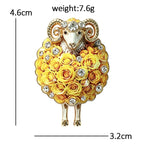 Rose-Covered Sheep Sparkle Brooch