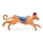 Spotted Running Leopard with Blue Saddle Brooch — Running Leopard