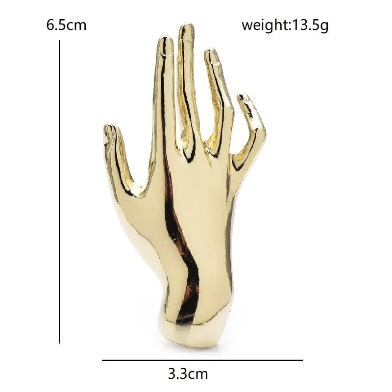Polished Open Hand Brooch — dimensions