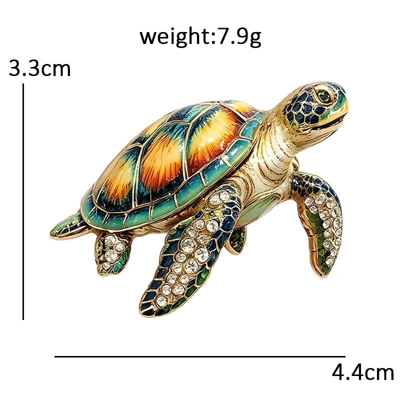Ocean Scene Sea Turtle Brooch