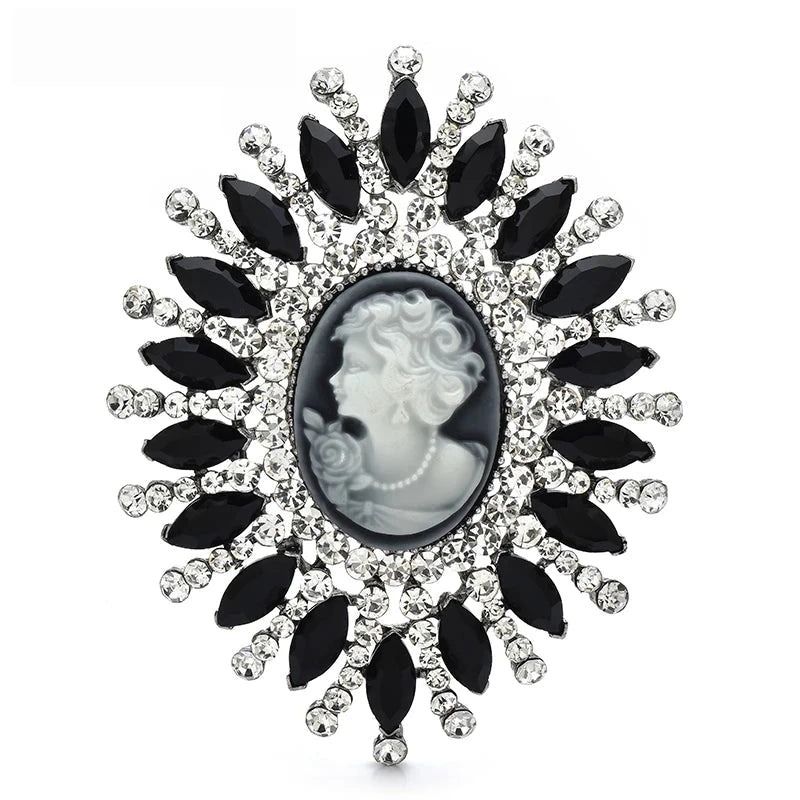 Large Cameo Sunburst with Faceted Rays Brooch original variant product photo