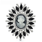 Large Cameo Sunburst with Faceted Rays Brooch original variant product photo