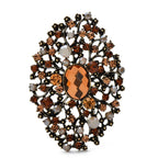 Oval Rhinestone Medallion with Faceted Center Brooch original variant product photo