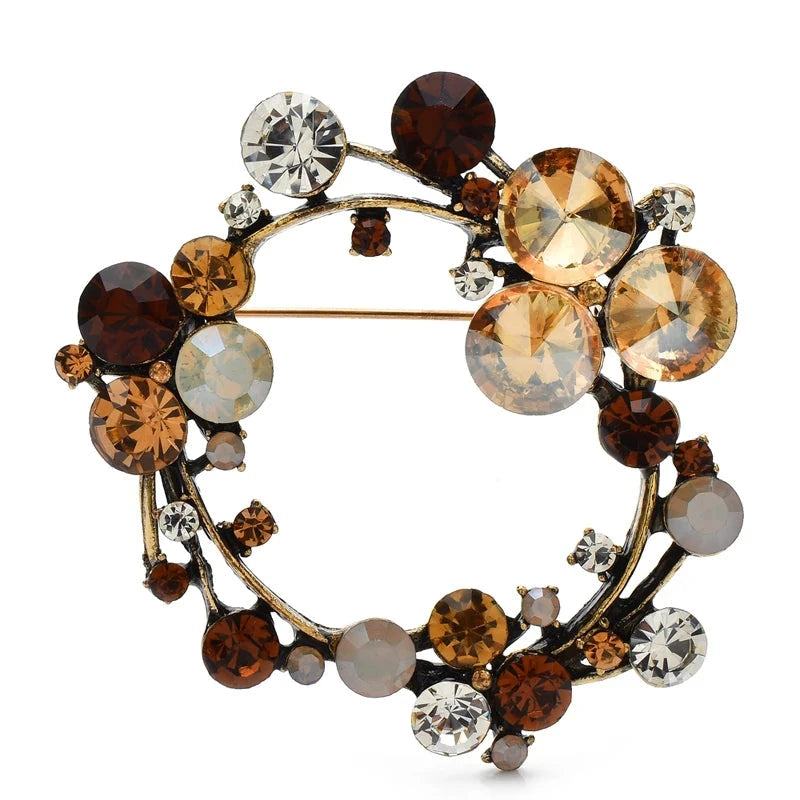 Faceted Flower and Bead Wreath Brooch original variant product photo
