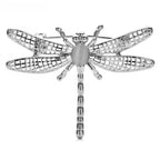 Minimal Openwork Dragonfly Brooch — Silver