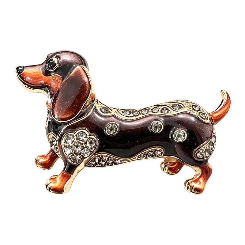 Floral Patterned Dachshund Brooch original white background product photo