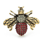 Vintage Rhinestone Bee Brooch
