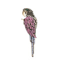 Pink Rhinestone Parrot with Long Tail Brooch — Pink Parrot