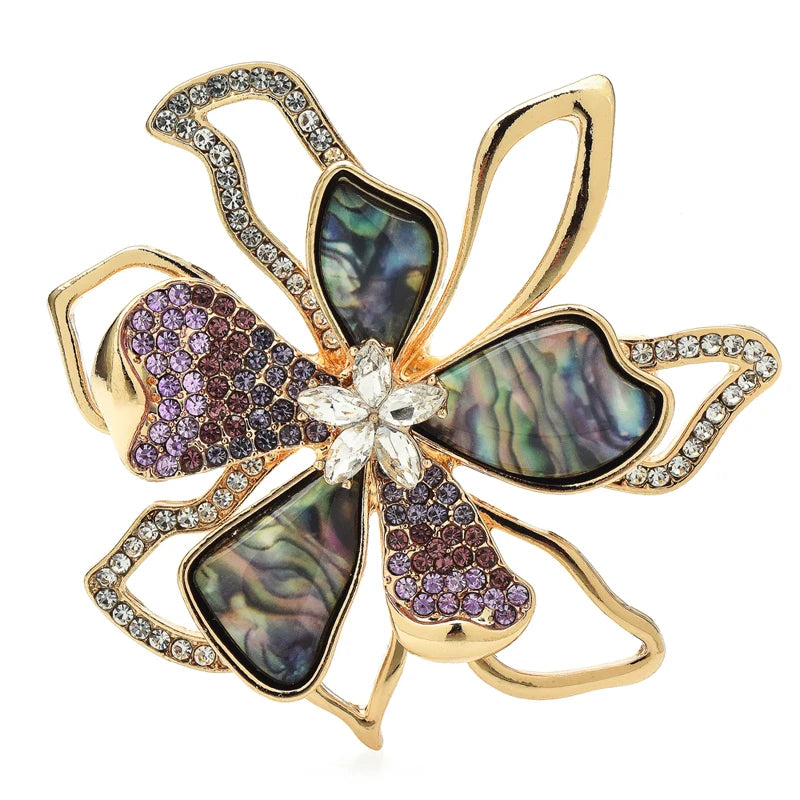 Iridescent Layered Blossom Brooch
