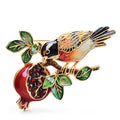 Enamel Bird on Pomegranate Branch Brooch — Bird & Pomegranate