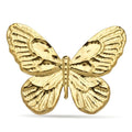 Textured Wings Butterfly Brooch — Gold