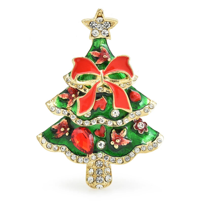 Enamel Christmas Tree with Bow Brooch original variant product photo