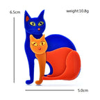 Two Sitting Cats Acrylic Brooch — dimensions