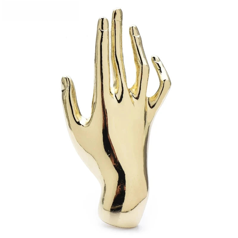 Polished Open Hand Brooch — Gold