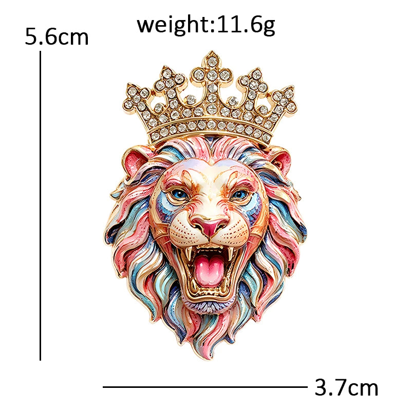Crowned Lion King Sparkle Brooch