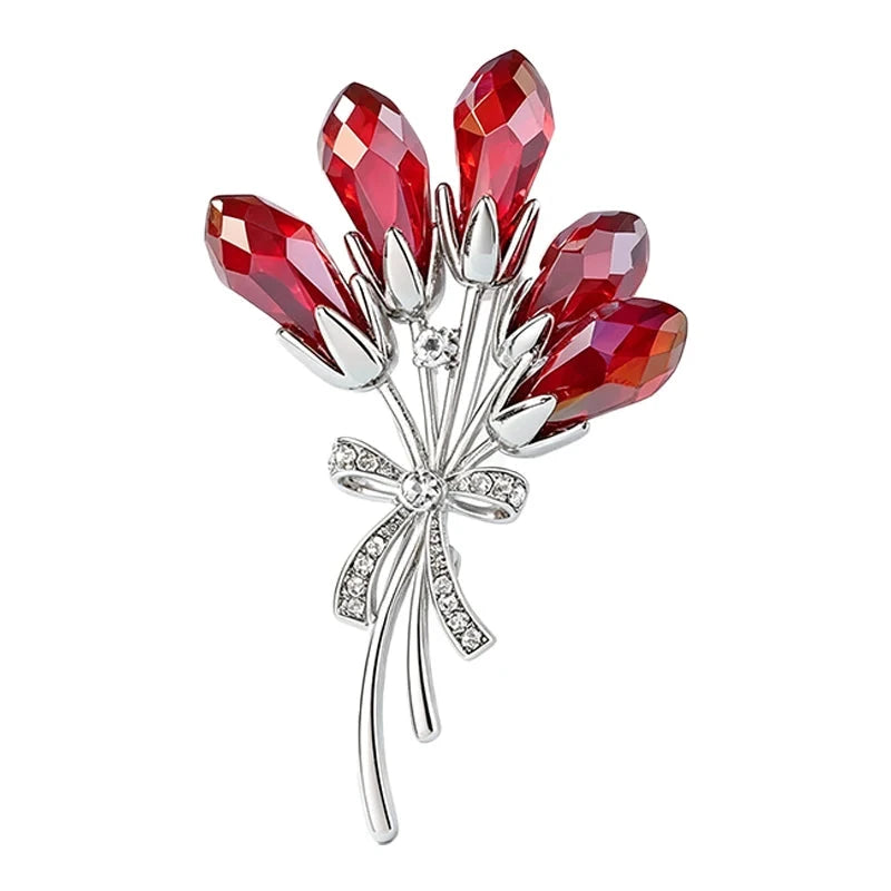 Faceted Faceted Flower Bouquet Brooch original white background product photo