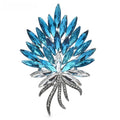 Marquise Rhinestone Bouquet with Bow Brooch — Blue
