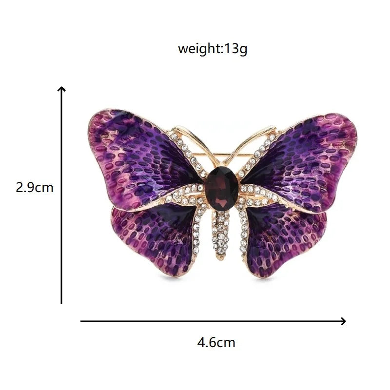 Gradient Enamel Butterfly Brooch — dimensions