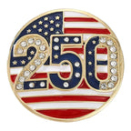 America 250 Stars and Stripes Medallion Brooch