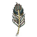 Vintage-Style Jeweled Feather Brooch — Jeweled Feather