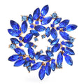 Marquise Crystal Leaf Circle Brooch
