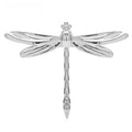 Polished Dragonfly Stainless Steel Brooch — Silver
