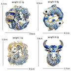 Ornate Zodiac Symbol Brooch